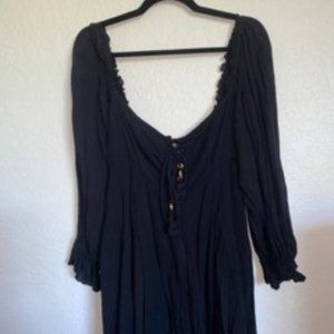 Free People Off-The-Shoulder Black Dress Size M
